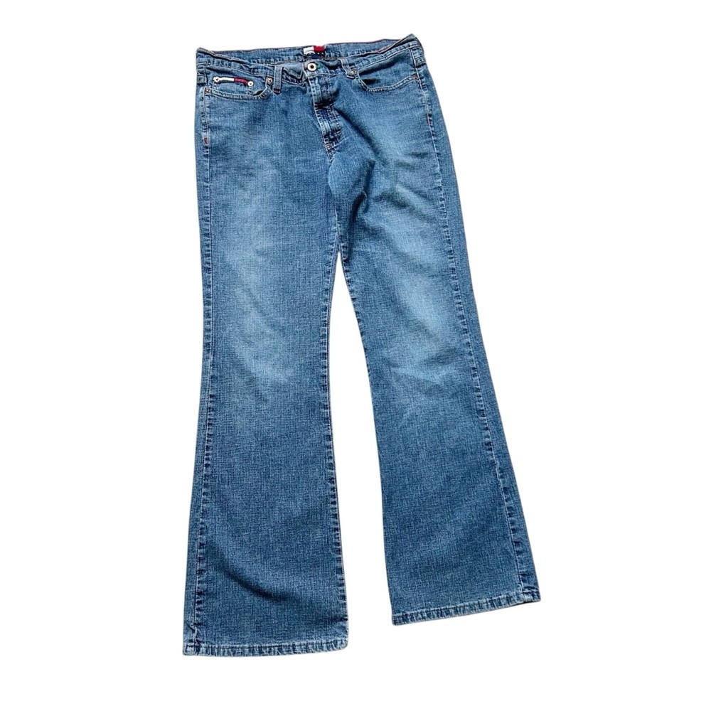 Vintage 90’s Tommy Hilfiger Blue Flare Jeans Stretch Fall Winter Early 2000’s